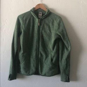 NF green zip up jacket